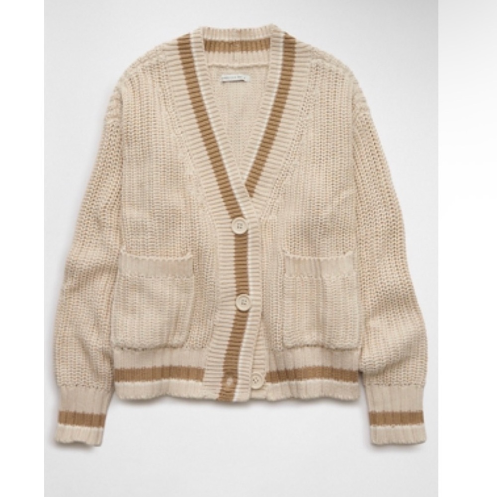 American Eagle Tipped Button-Up Cardigan